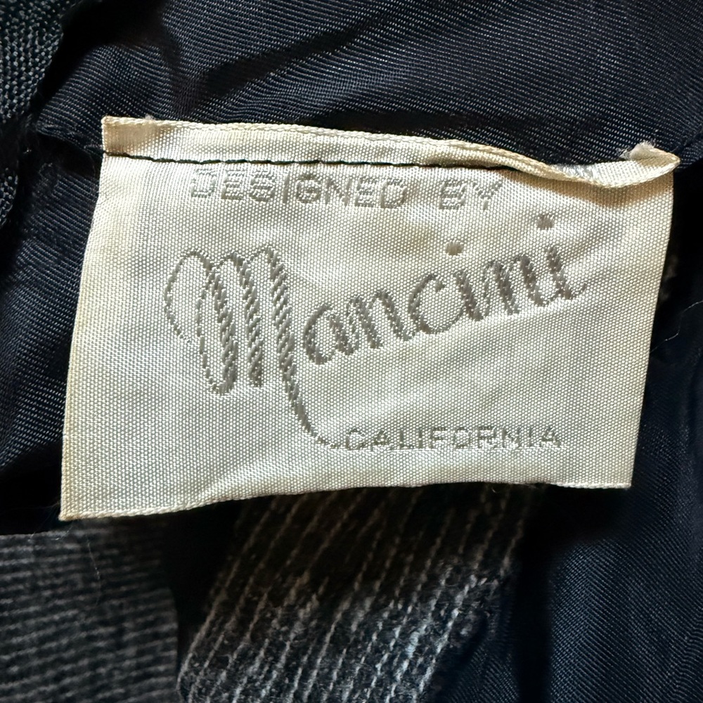 Vintage Mancini of California Dress 50s 60s Gray Textured Long Sleeve Buttons - Picture 5 of 8